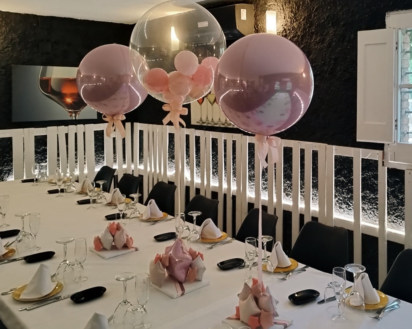 Centros de mesa Pink (3 unidades)
