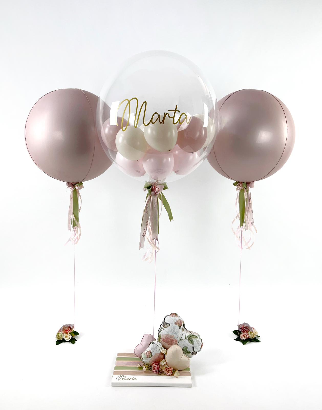 Centros de mesa de globos Rose Gold (3 unidades)