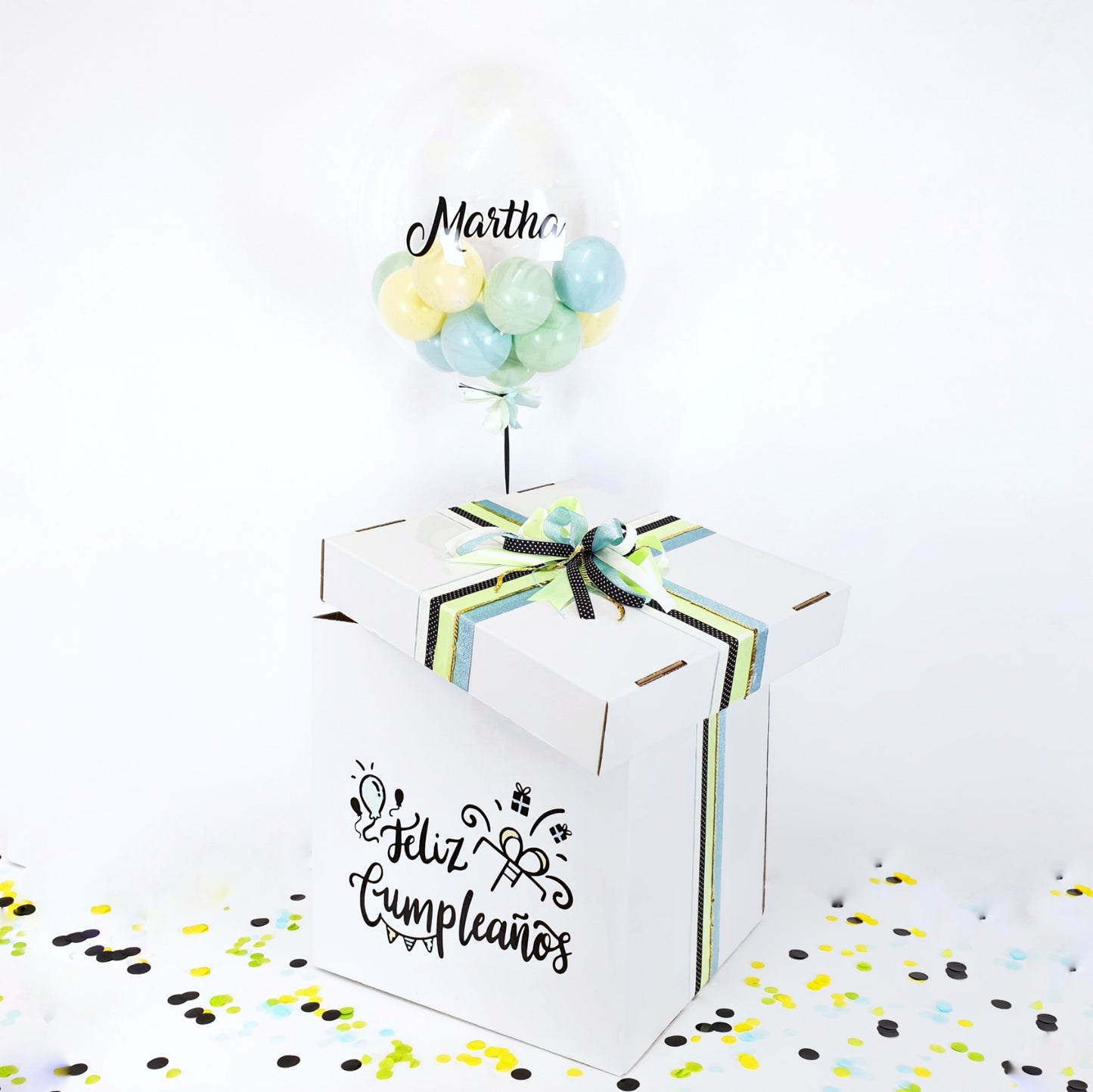 Balloon Box Bubble Gum "Blue-Green-Ivory"