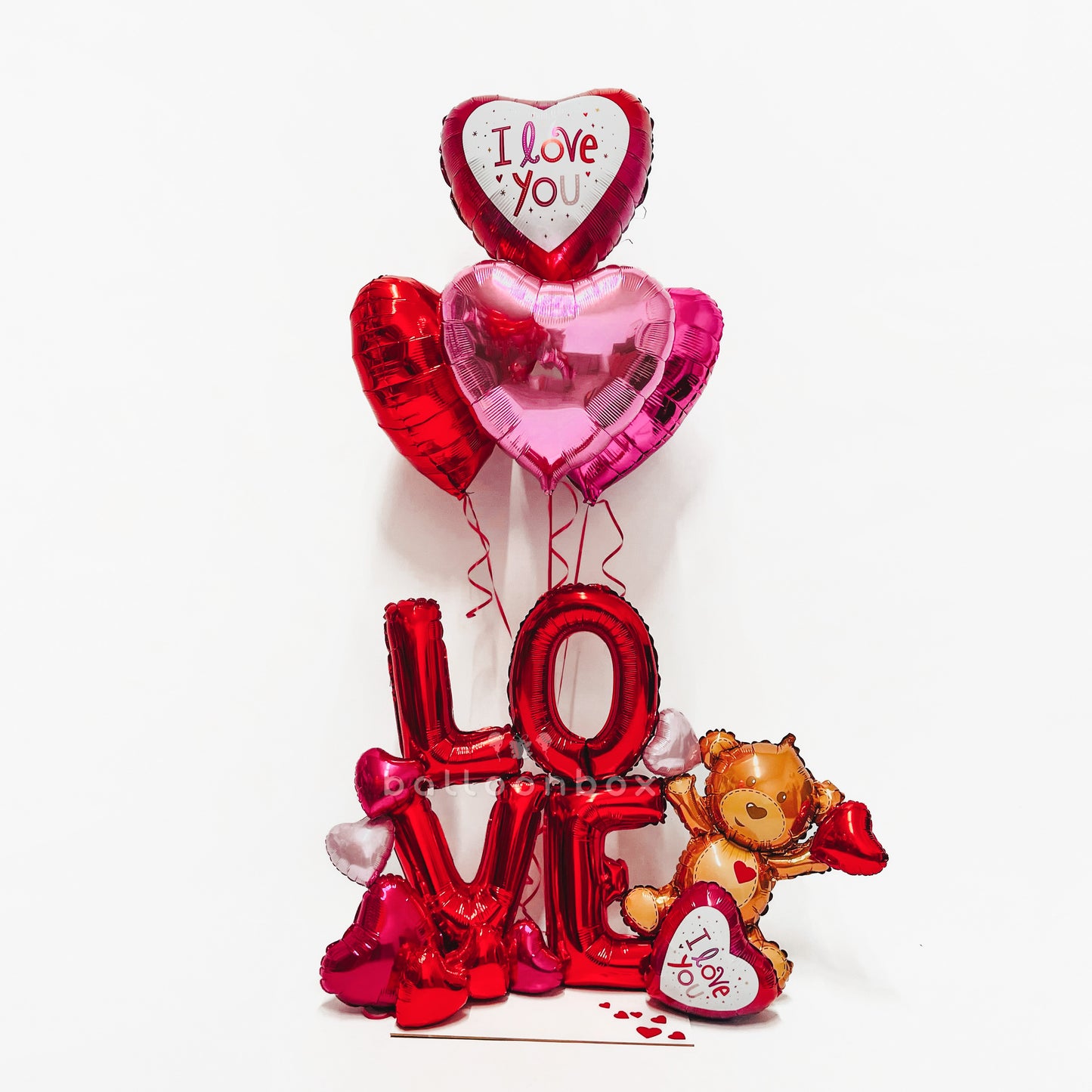 Arreglo de globos I Love You Bear