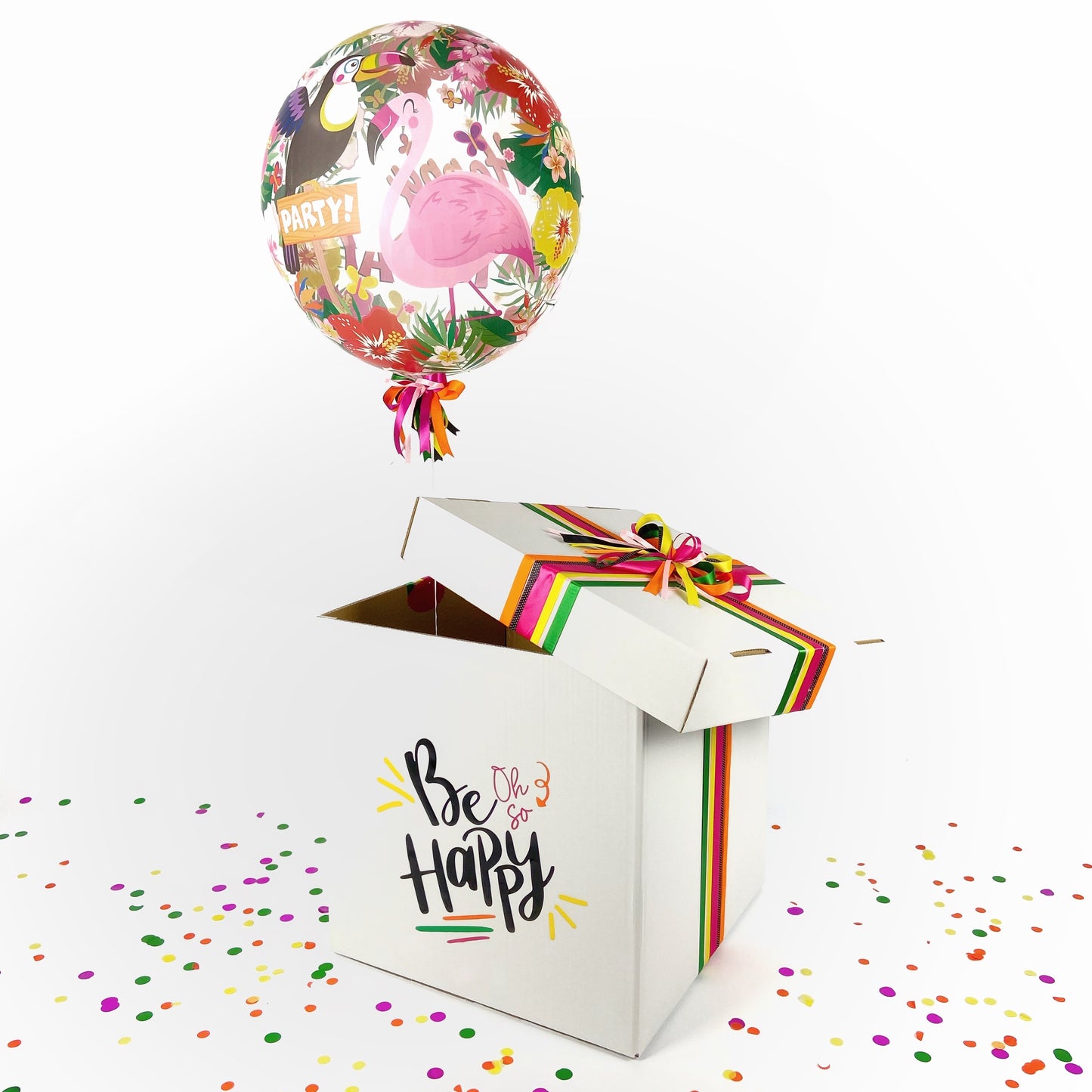 Balloon Box "Be happy flamingo"