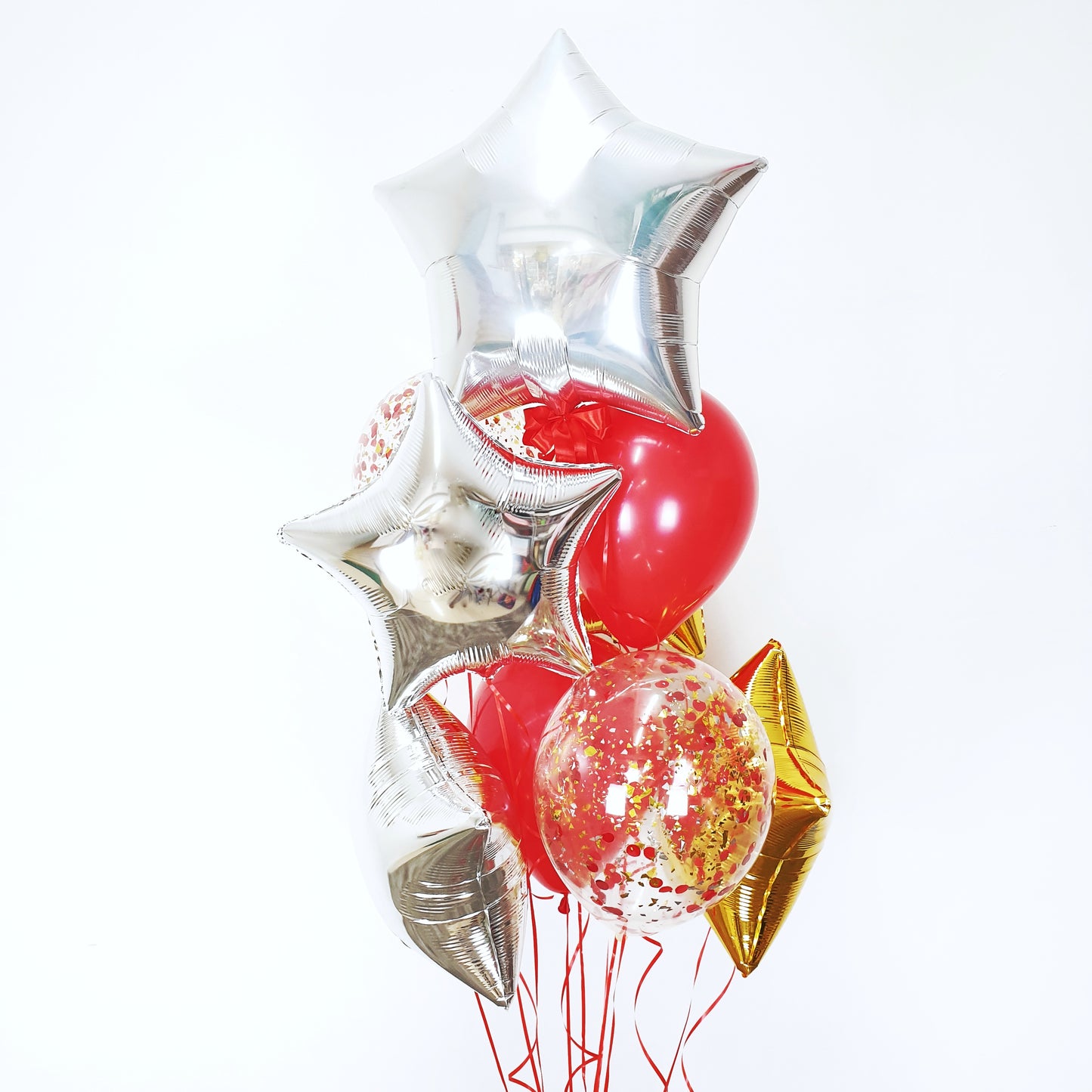 Christmas Silver Star balloon bouquet