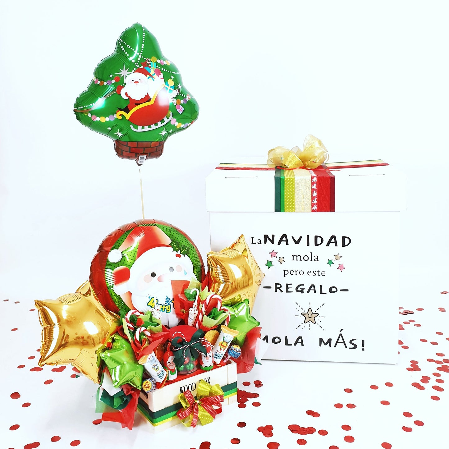 Sweet Balloon Box "Christmas is cool Santa Claus"