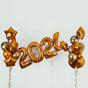 Abrir la imagen en la presentación de diapositivas, Kit Especial de Año Nuevo: Globos de Helio 2024 + Bouquets Extra
