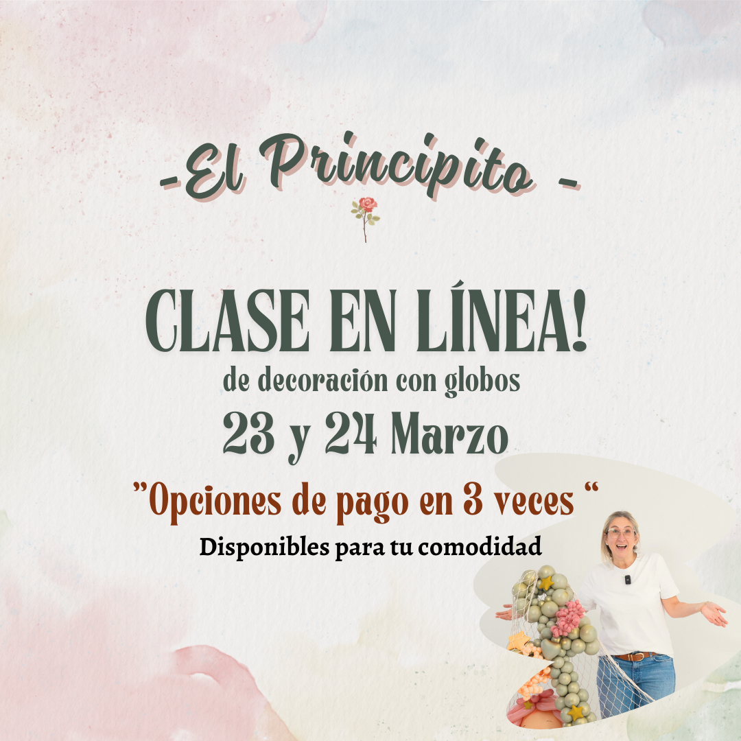 Curso online "El principito" posibilidad de pagar en 3 veces disponible para tu comodidad .Reserva tu plaza con 133 euros y asegura tu lugar en el curso. Puedes pagar el resto en dos cómodas cuotas a través de esta página antes del 20 de marzo.