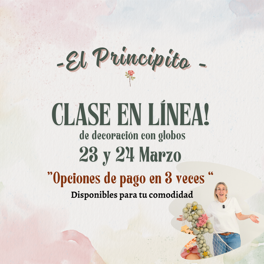 Curso online "El principito" posibilidad de pagar en 3 veces disponible para tu comodidad .Reserva tu plaza con 133 euros y asegura tu lugar en el curso. Puedes pagar el resto en dos cómodas cuotas a través de esta página antes del 20 de marzo.