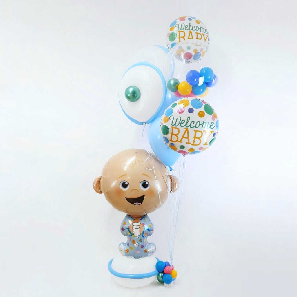 "Welcome Baby" balloon arrangement