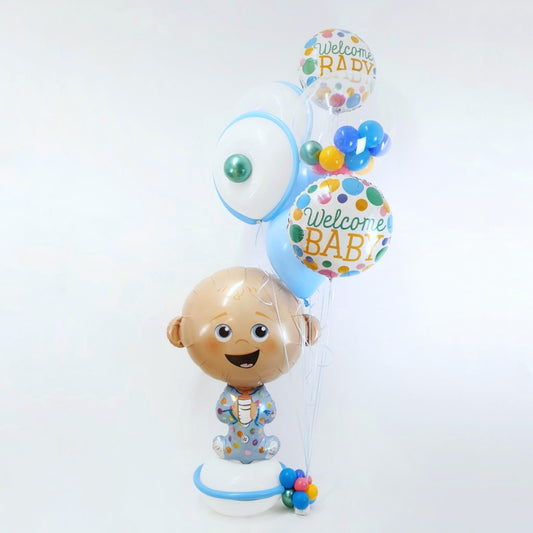 "Welcome Baby" balloon arrangement