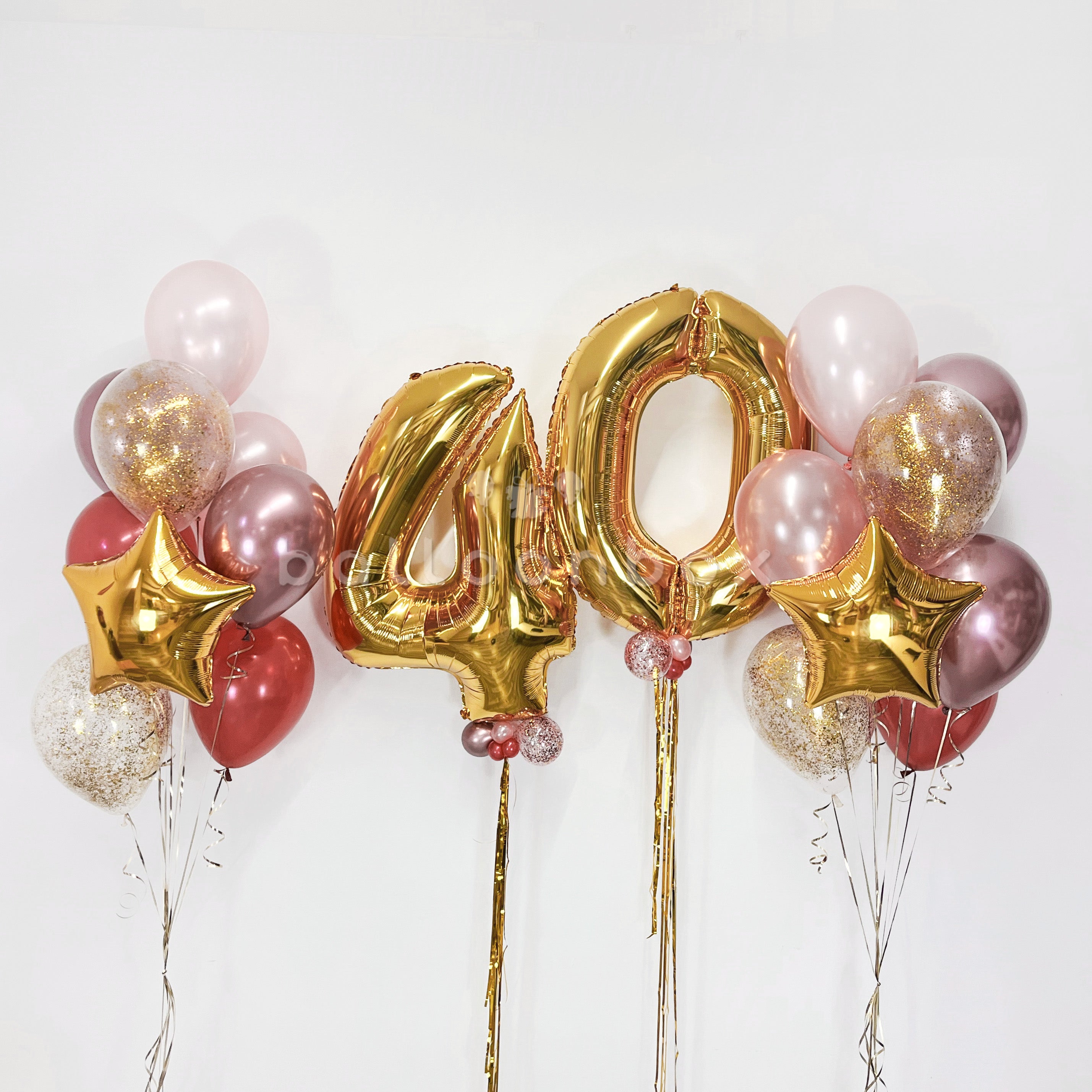 Globos de helio para 40 cumpleaños en color oro. – Balloon Box