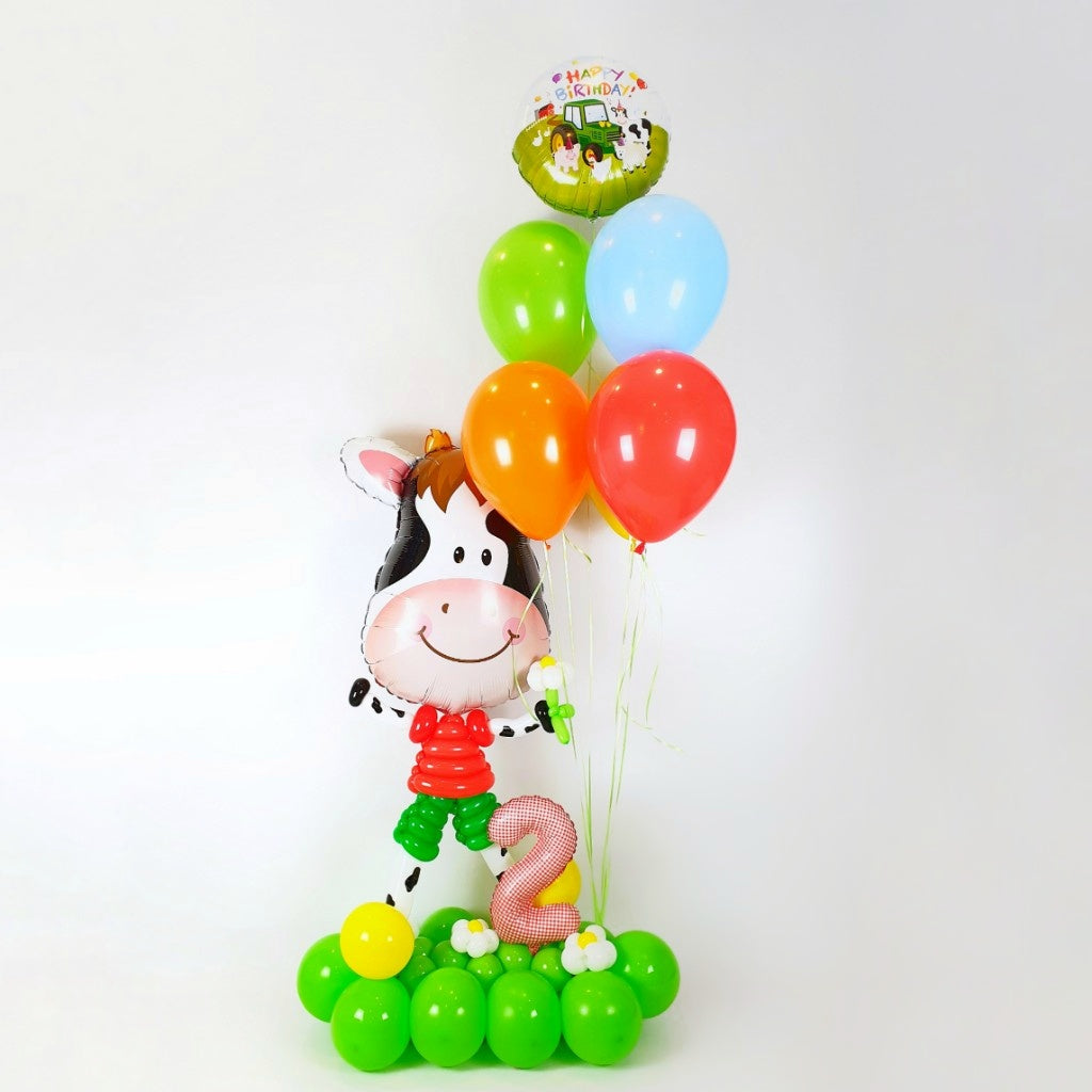 Arreglo de globos con helio globo vaca