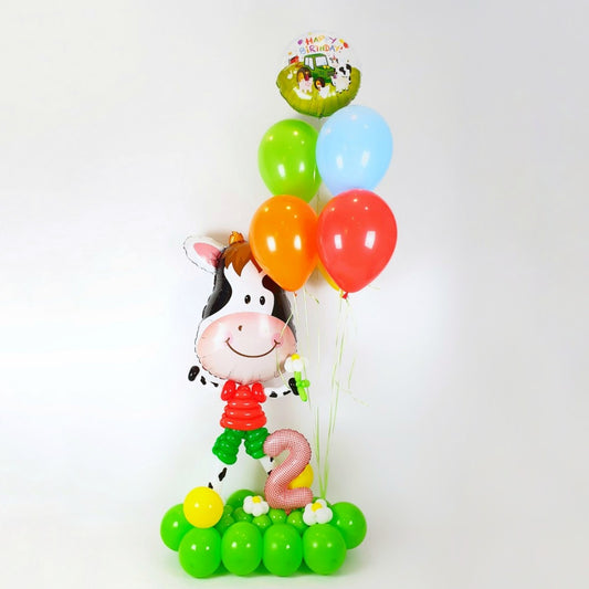 Arreglo de globos con helio globo vaca
