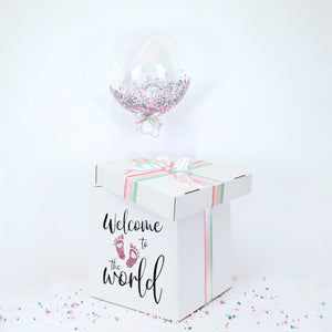Open image in slideshow, Balloon Box &quot;Dots&quot; Baby Girl
