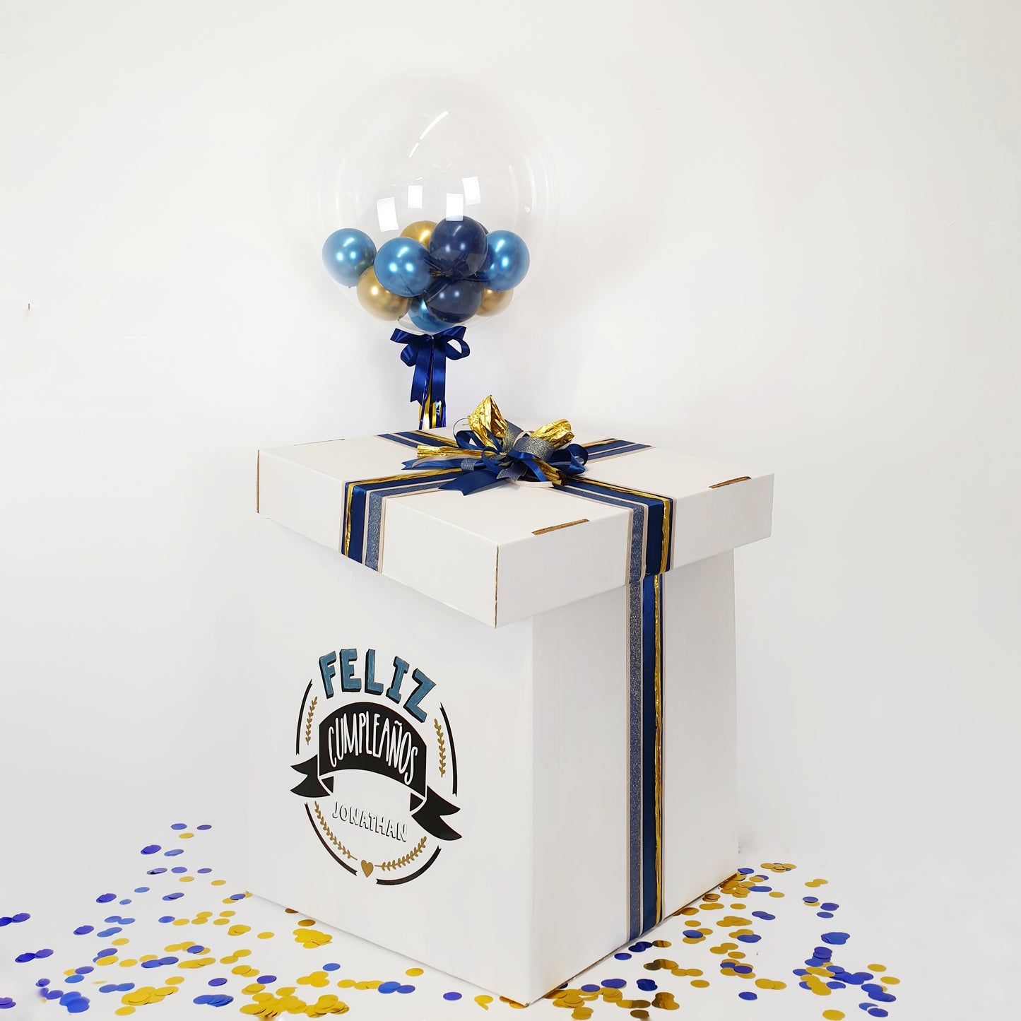 Balloon Box Bubble Gum "Blue-Gold"