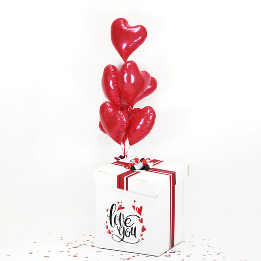 Balloon Box 7 hearts "Love you"