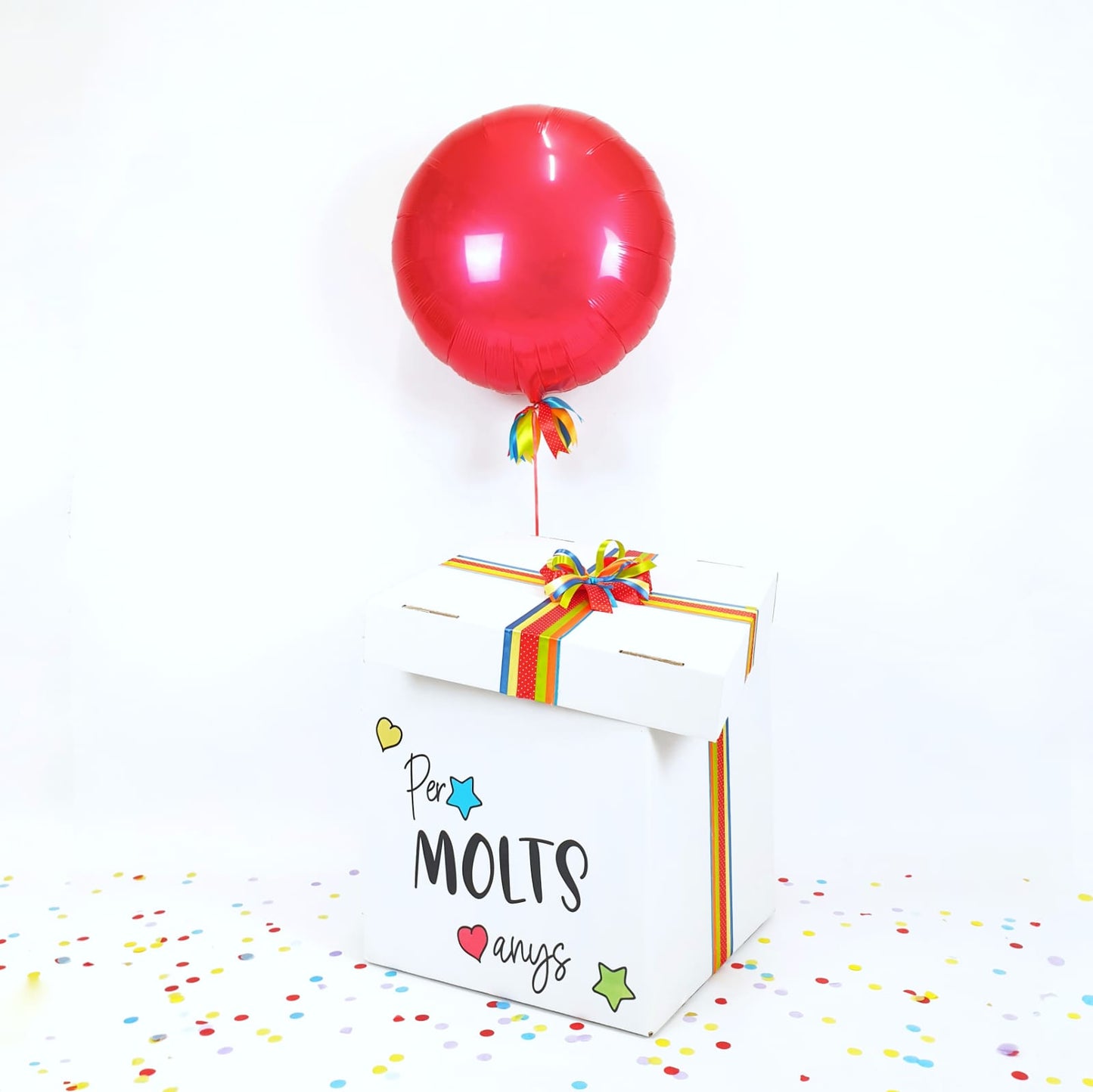Balloon Box Per molts anys Round