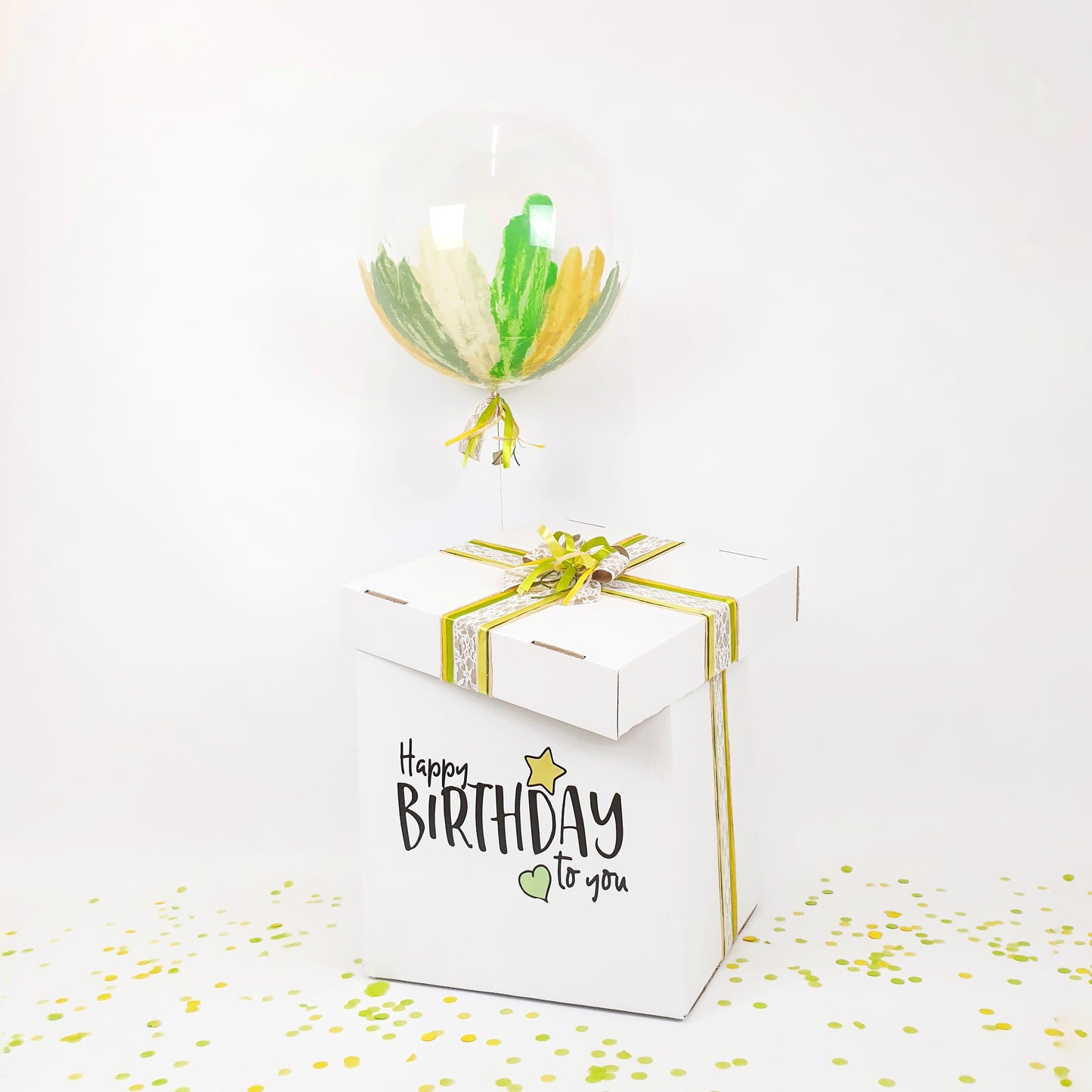 Balloon Box Splash "Green-Yellow-Ivory"